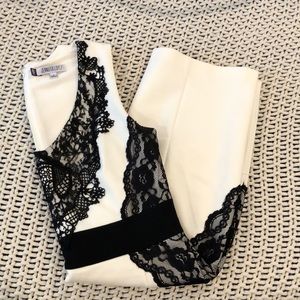 Cream and black lace dress